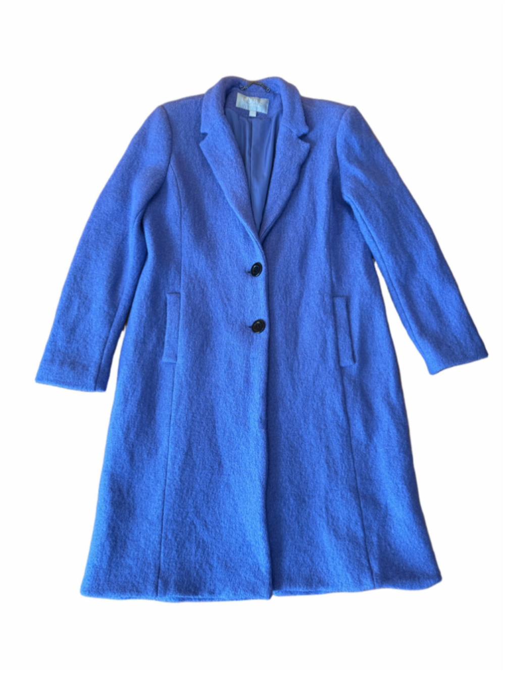 Women's Pure Collection Wool Blend Midi Coat, Bluebell , Size 12